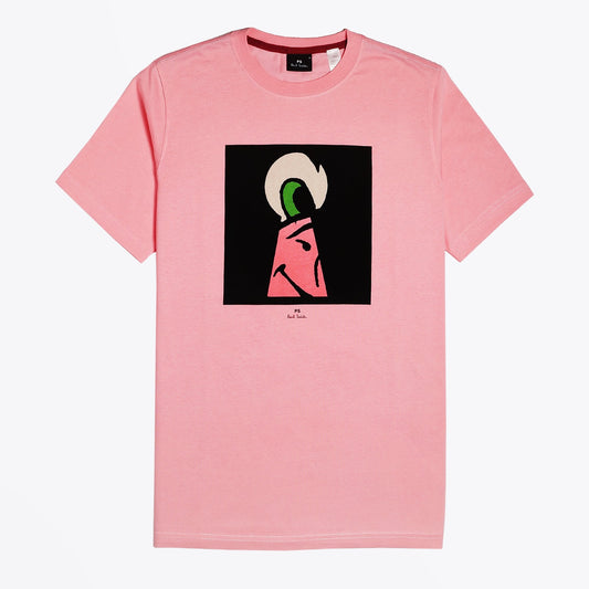 - 'Keyhole' Print Organic Cotton T-Shirt - Pink