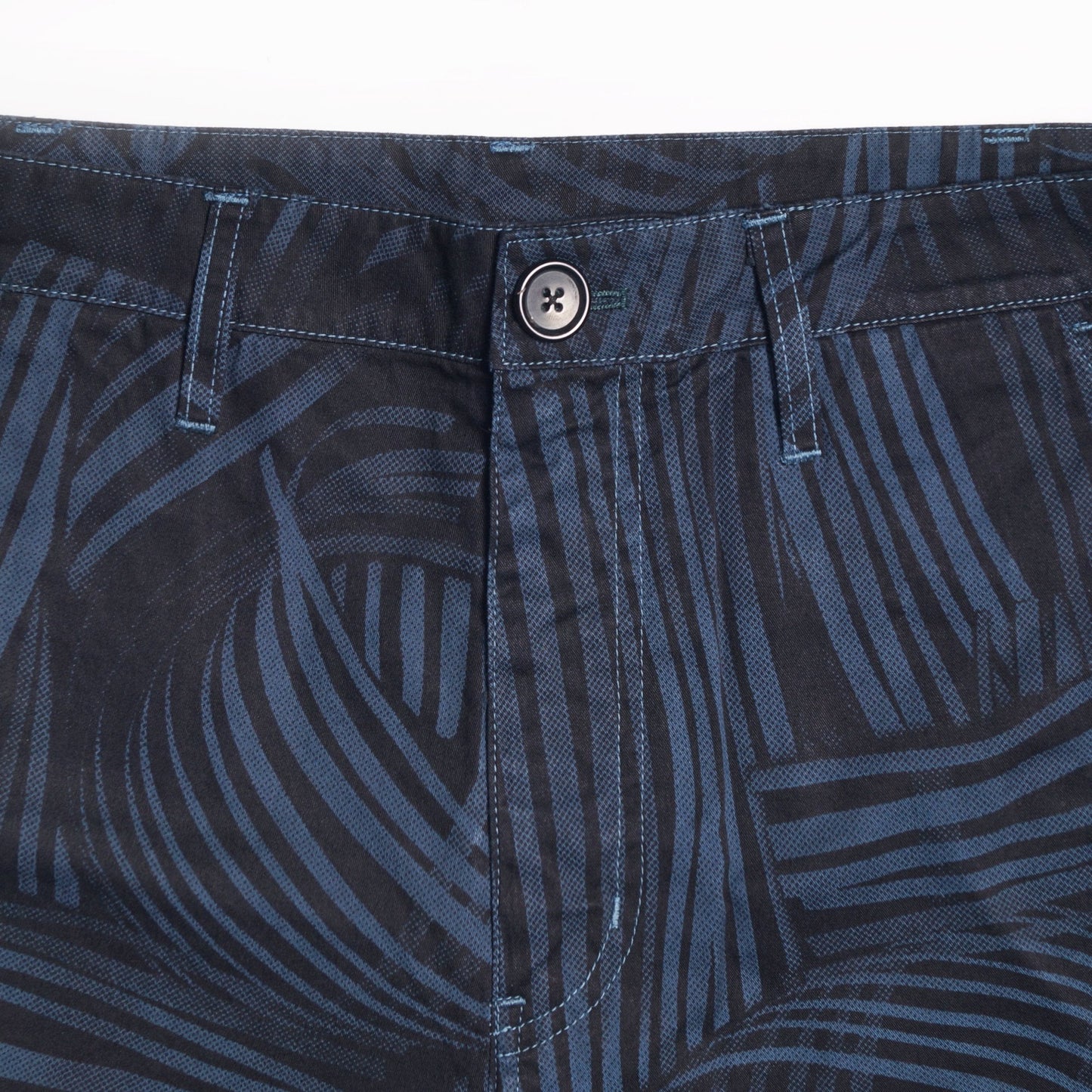 - 'Twisted Stripe' Cotton Shorts - Navy/Blue