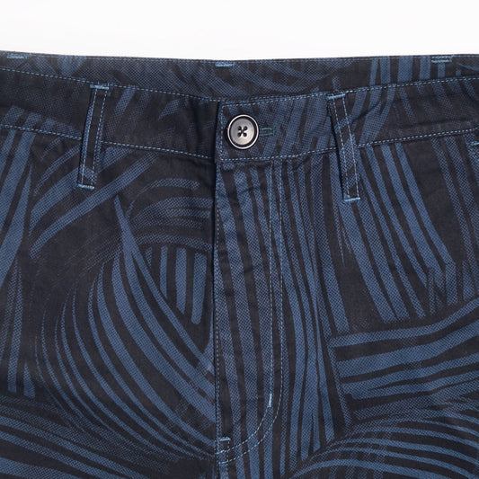 - 'Twisted Stripe' Cotton Shorts - Navy/Blue