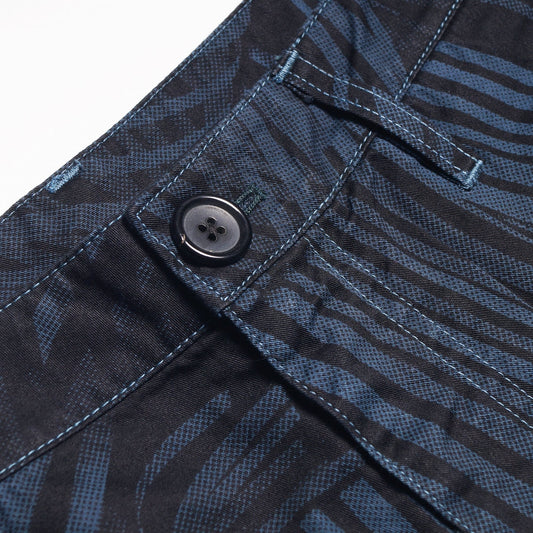 - 'Twisted Stripe' Cotton Shorts - Navy/Blue