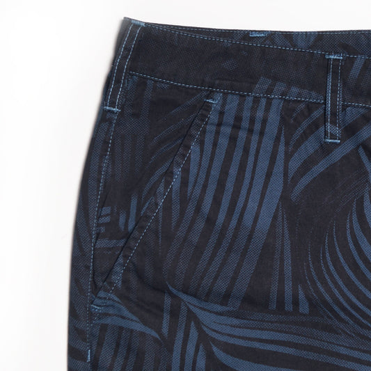 - 'Twisted Stripe' Cotton Shorts - Navy/Blue