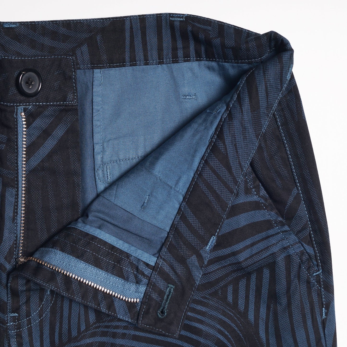 - 'Twisted Stripe' Cotton Shorts - Navy/Blue