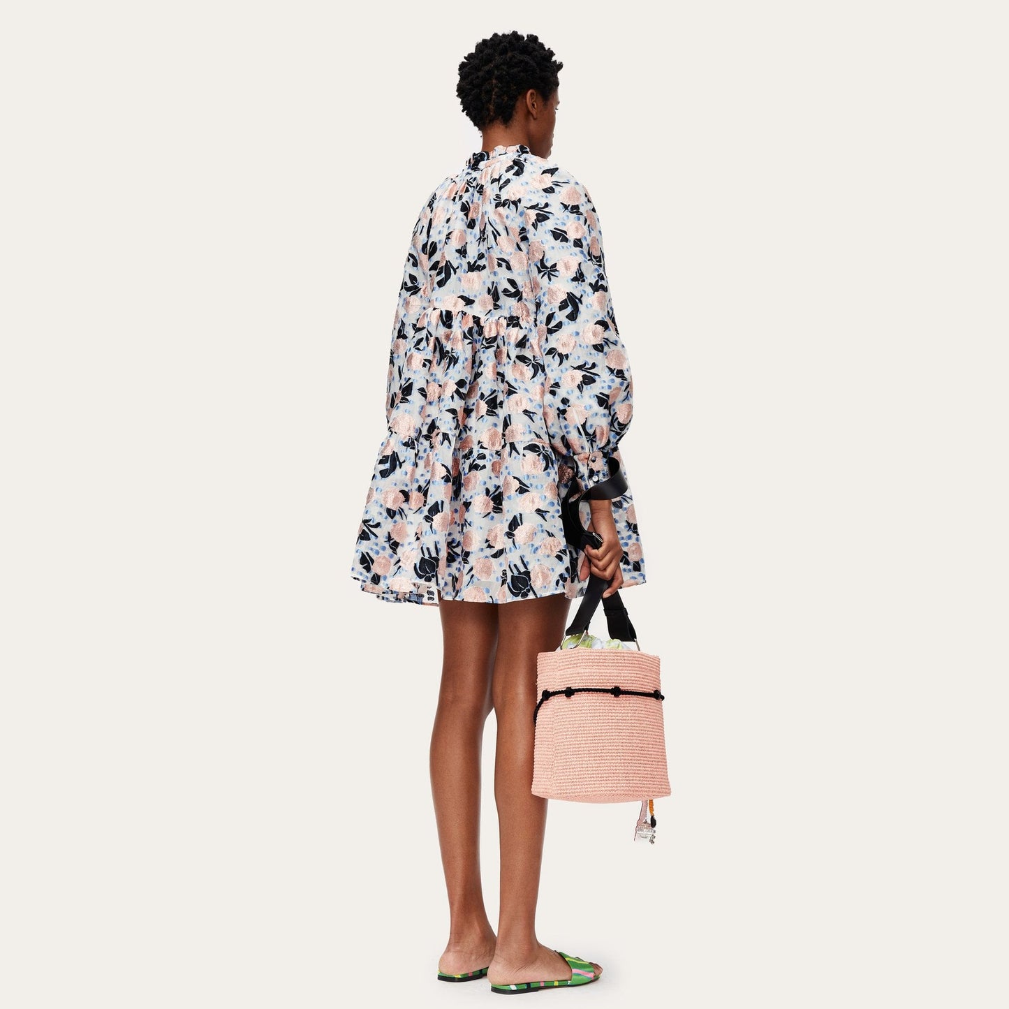 Jasmine - Floral Organza Dress - Pink