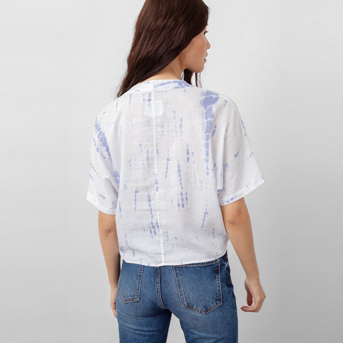 - Thea - Cloud Tie-Dye Shirt - White/Blue