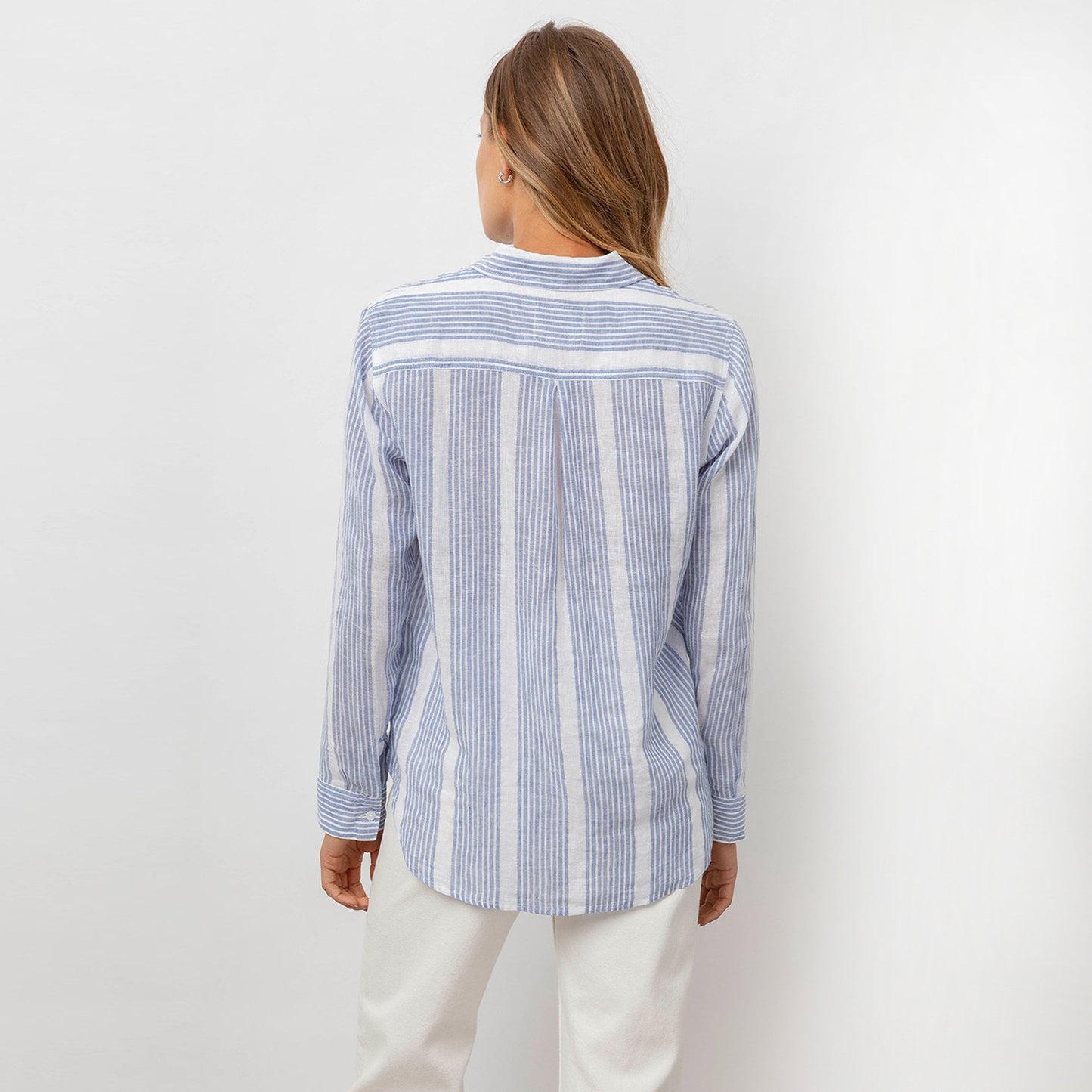 - Charli - Stripe Shirt - Blue/White