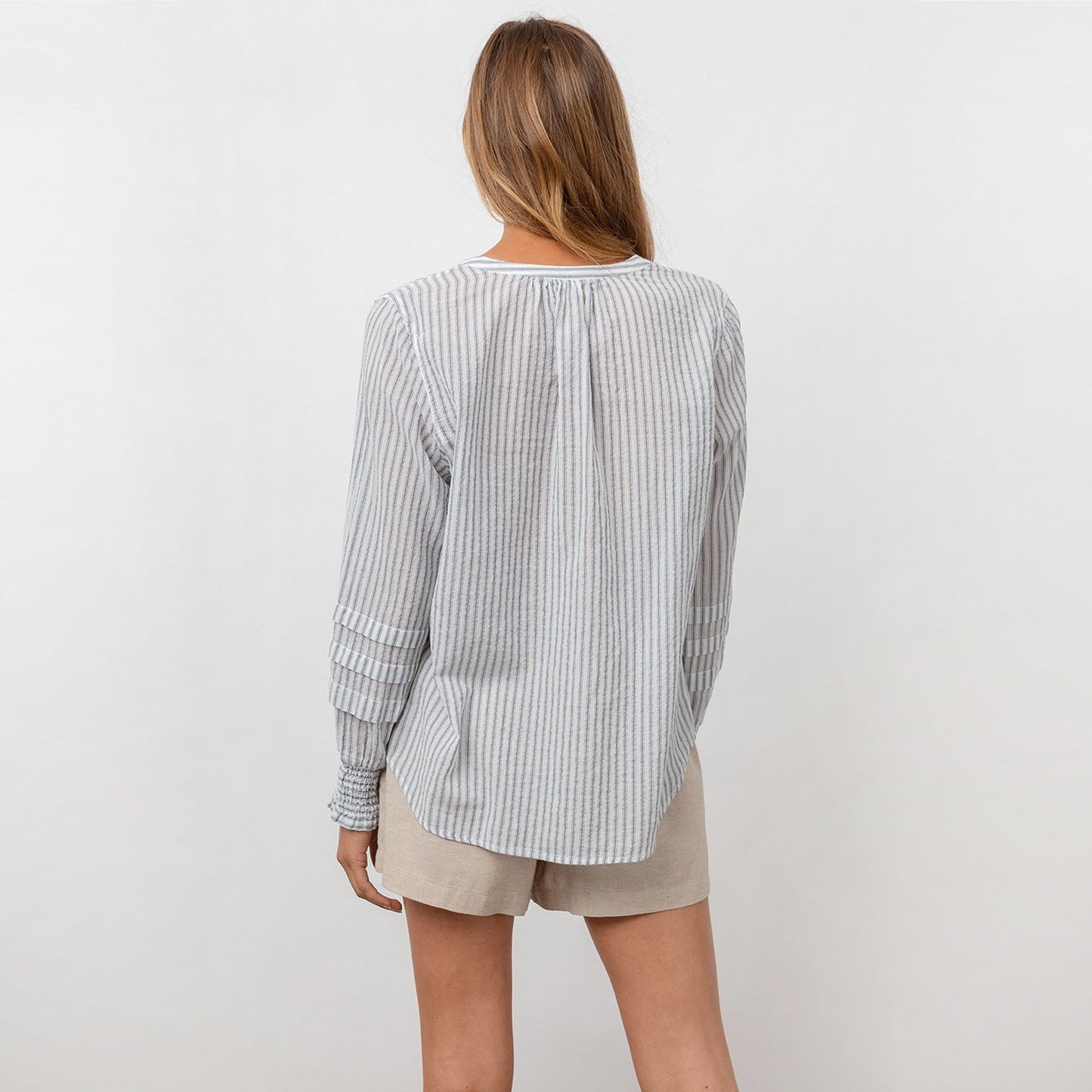 - Caterina - Stripe Blouse - Blue/White