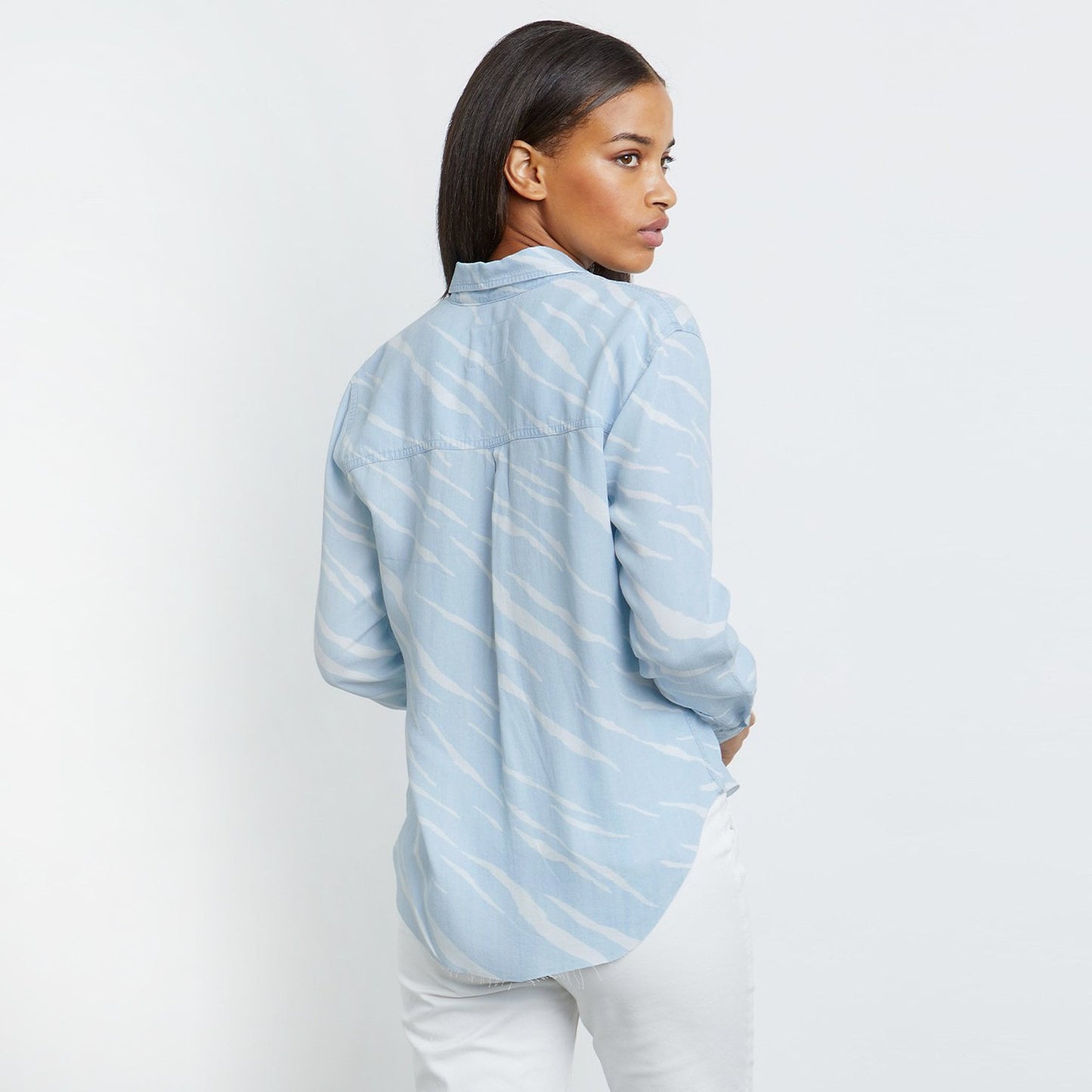 Ingrid - Zebra Stripe Shirt - Blue