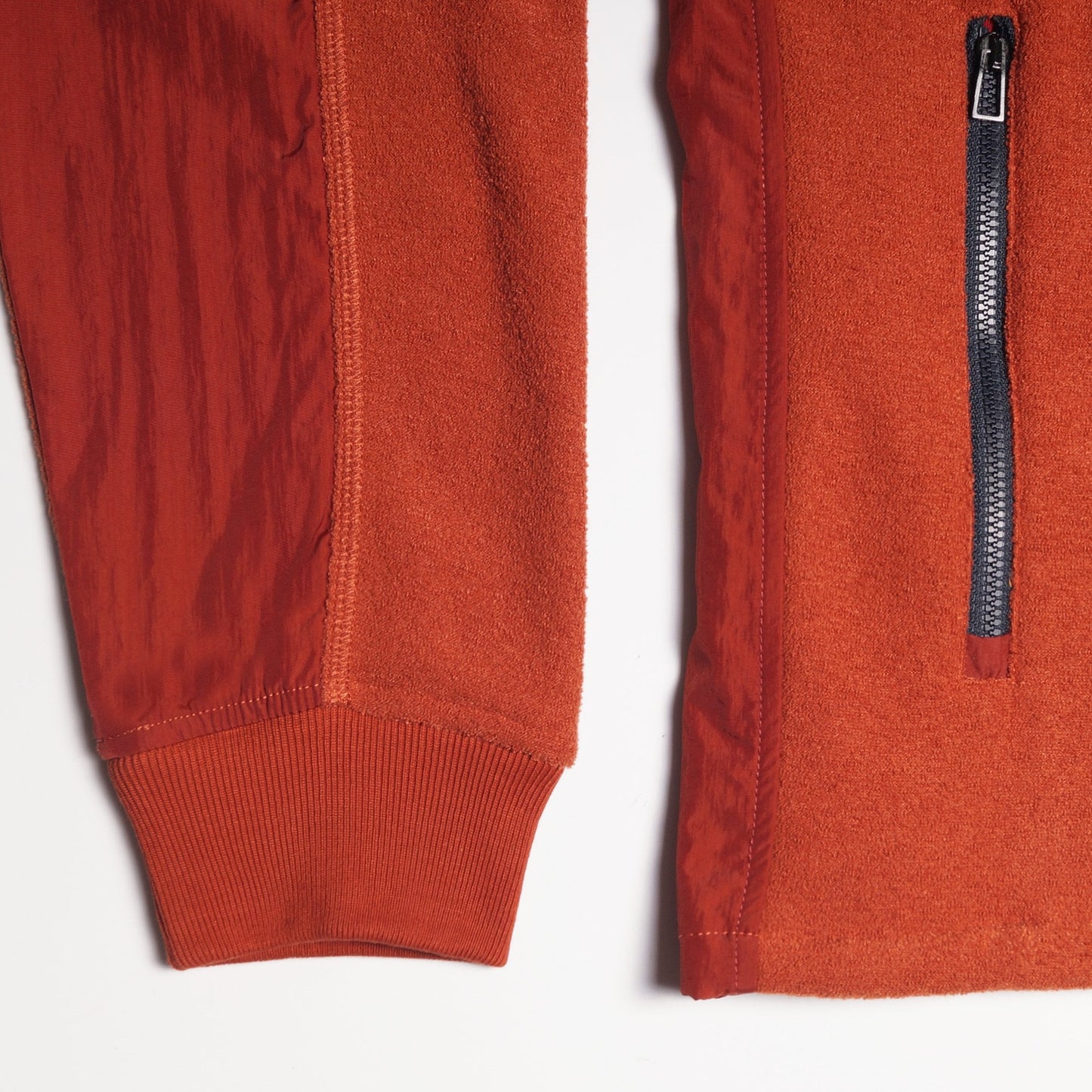 - Fleece Zip-Through Sweater - Burnt Orange