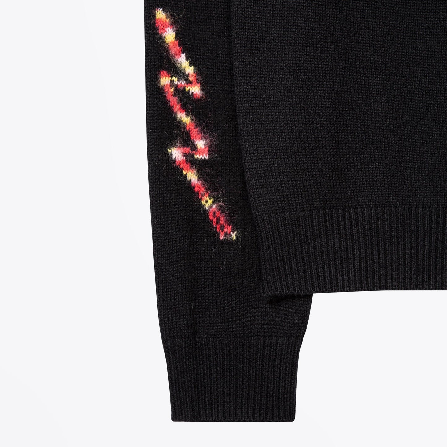 Merino-Cotton 'Space-Dye Hands' Sweater - Black