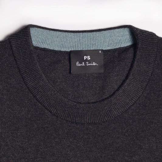 - Zebra Crew-Neck Pullover - Charcoal Grey