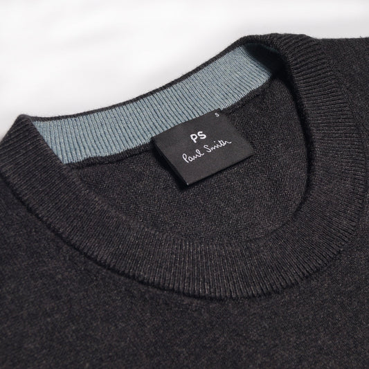 - Zebra Crew-Neck Pullover - Charcoal Grey