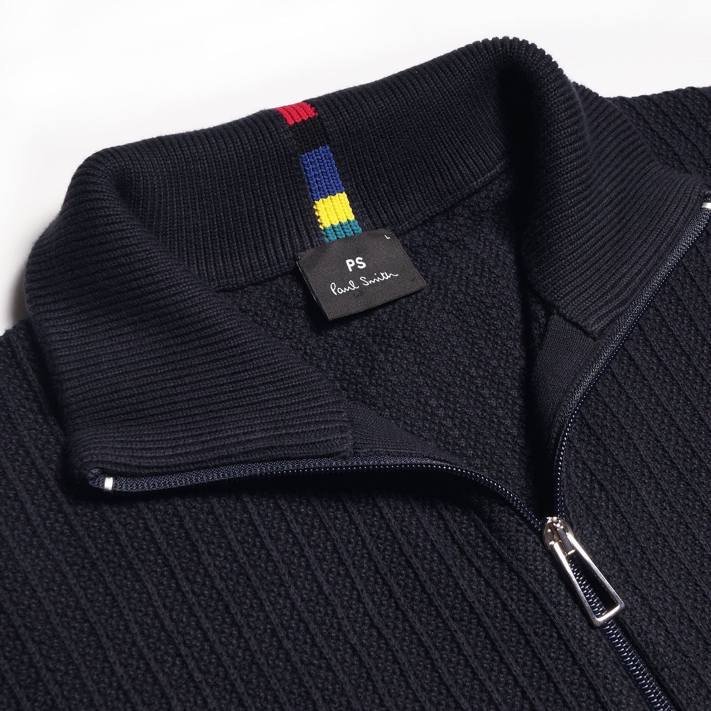 - Zip-Up Knitted Cardigan - Dark Navy