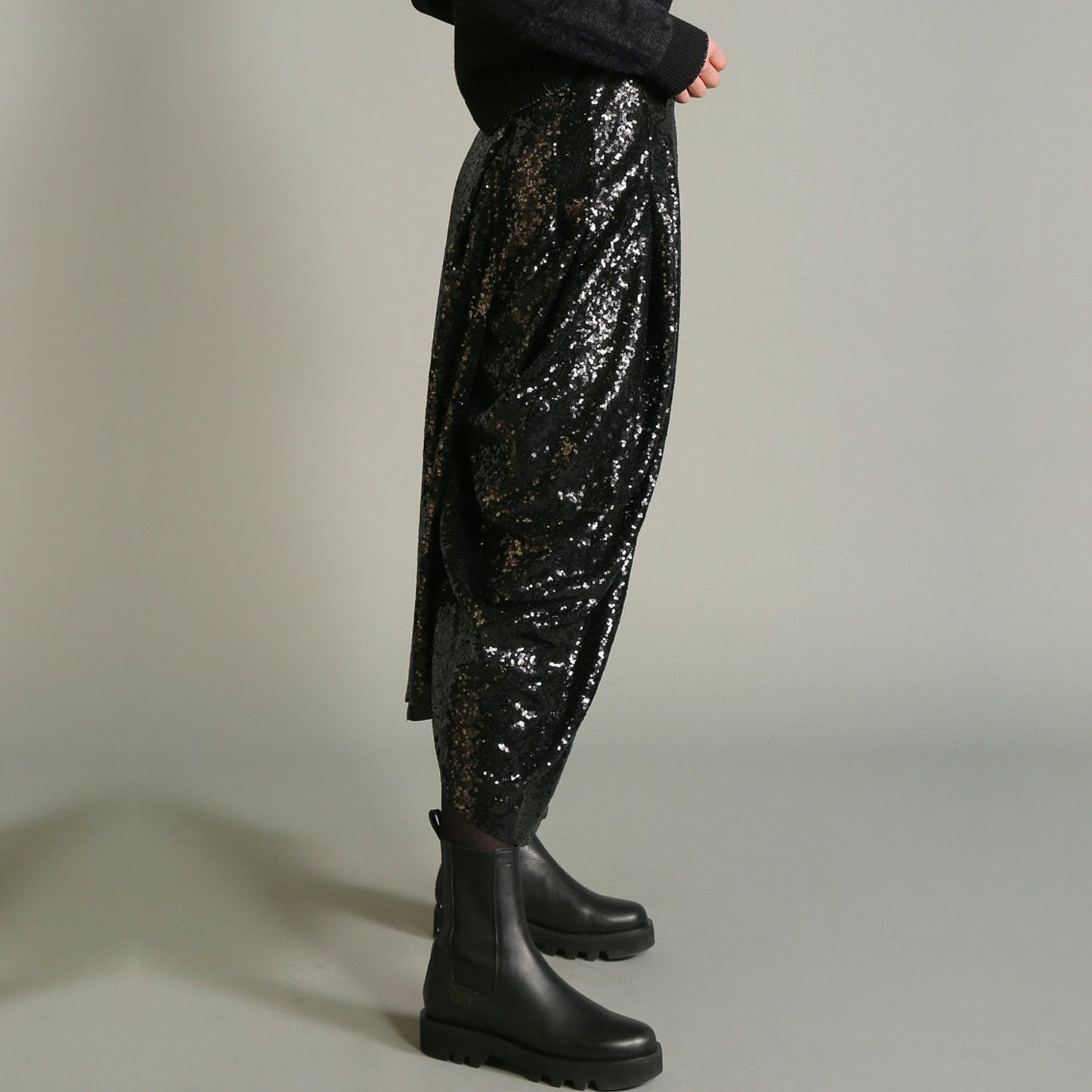 Maquette - Long Sequin Skirt - Black