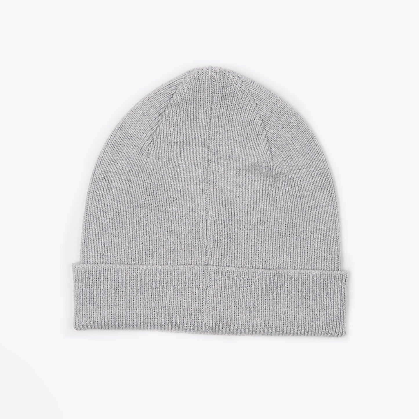 - 'Zebra' Logo Ribbed Beanie Hat - Grey