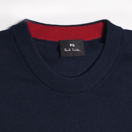 - Zebra Crew-Neck Pullover - Dark Navy