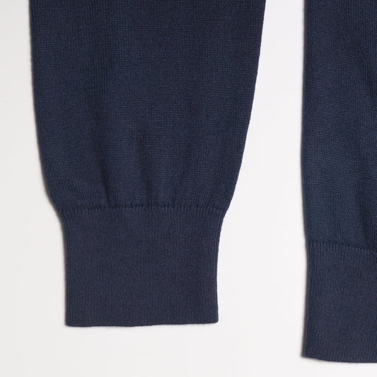 - Zebra Crew-Neck Pullover - Dark Navy