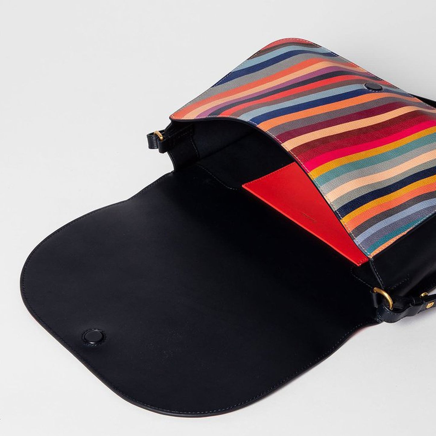 - Swirl Medium Leather Saddle Bag - Multi