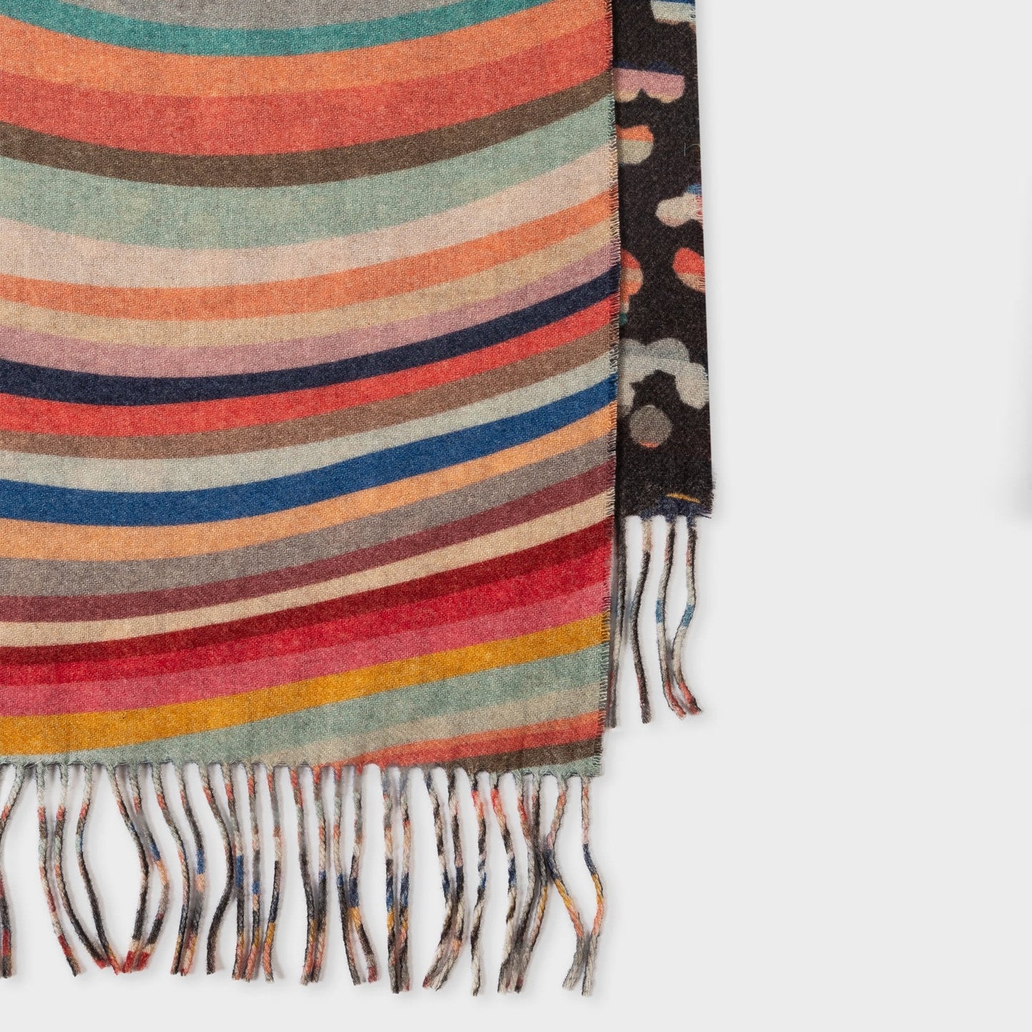 - 'Swirl' Double-Sided Wool-Blend Scarf - Multi