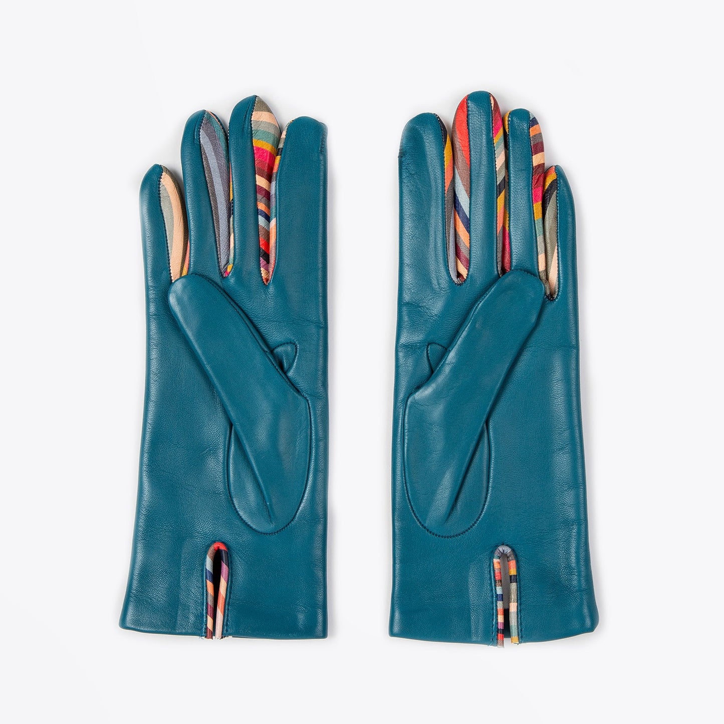 Leather 'Concertina' Gloves - Petrol Green