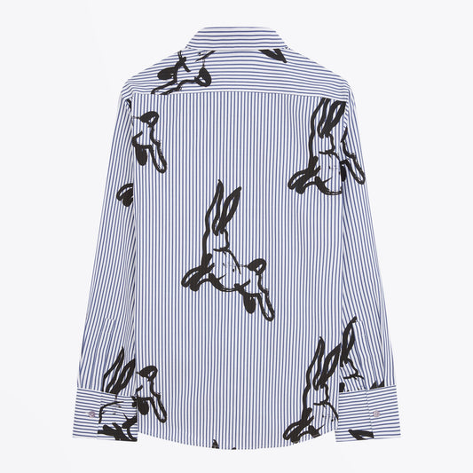 - 'Brush Lucky' Stripe Shirt - White/Blue