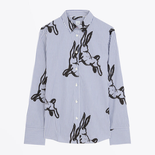 - 'Brush Lucky' Stripe Shirt - White/Blue