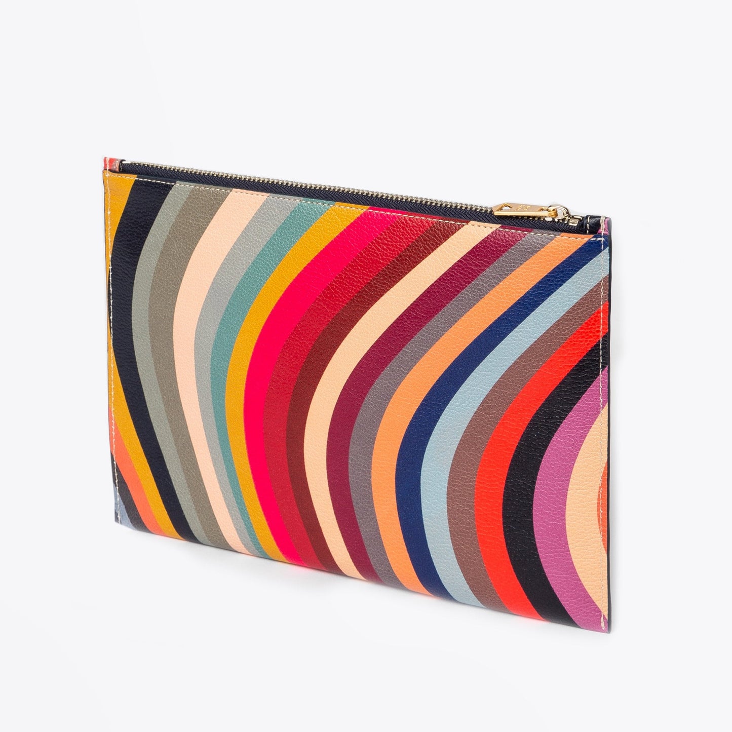 - 'Swirl' Print Leather Zip-Fastening Pouch - Multi