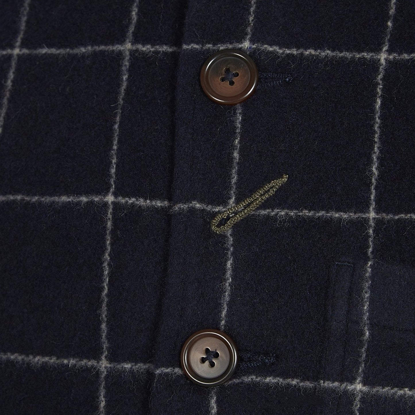 - Windowpane Check Bakers Chore Jacket - Navy