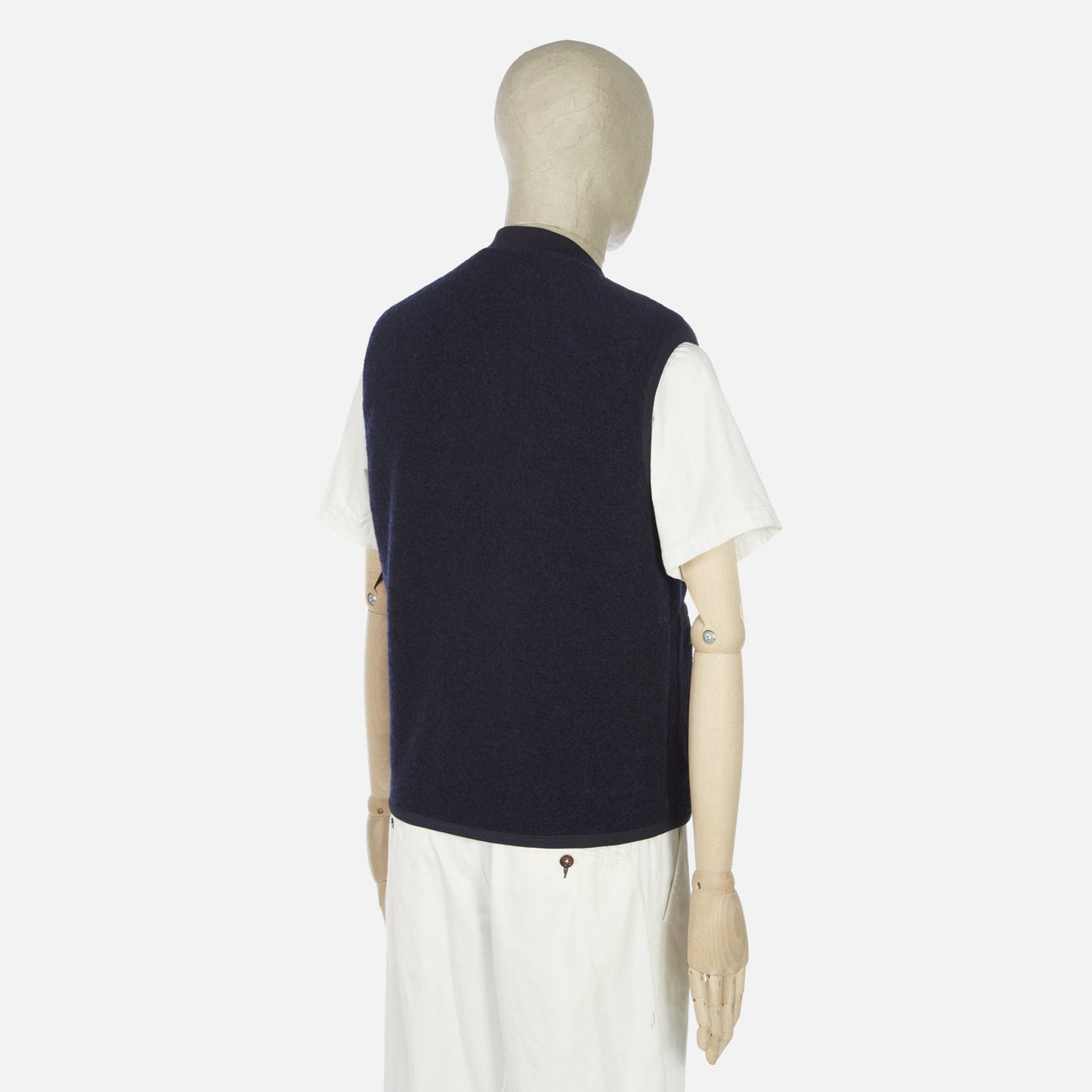 - Wool Fleece Zip Waistcoat - Navy