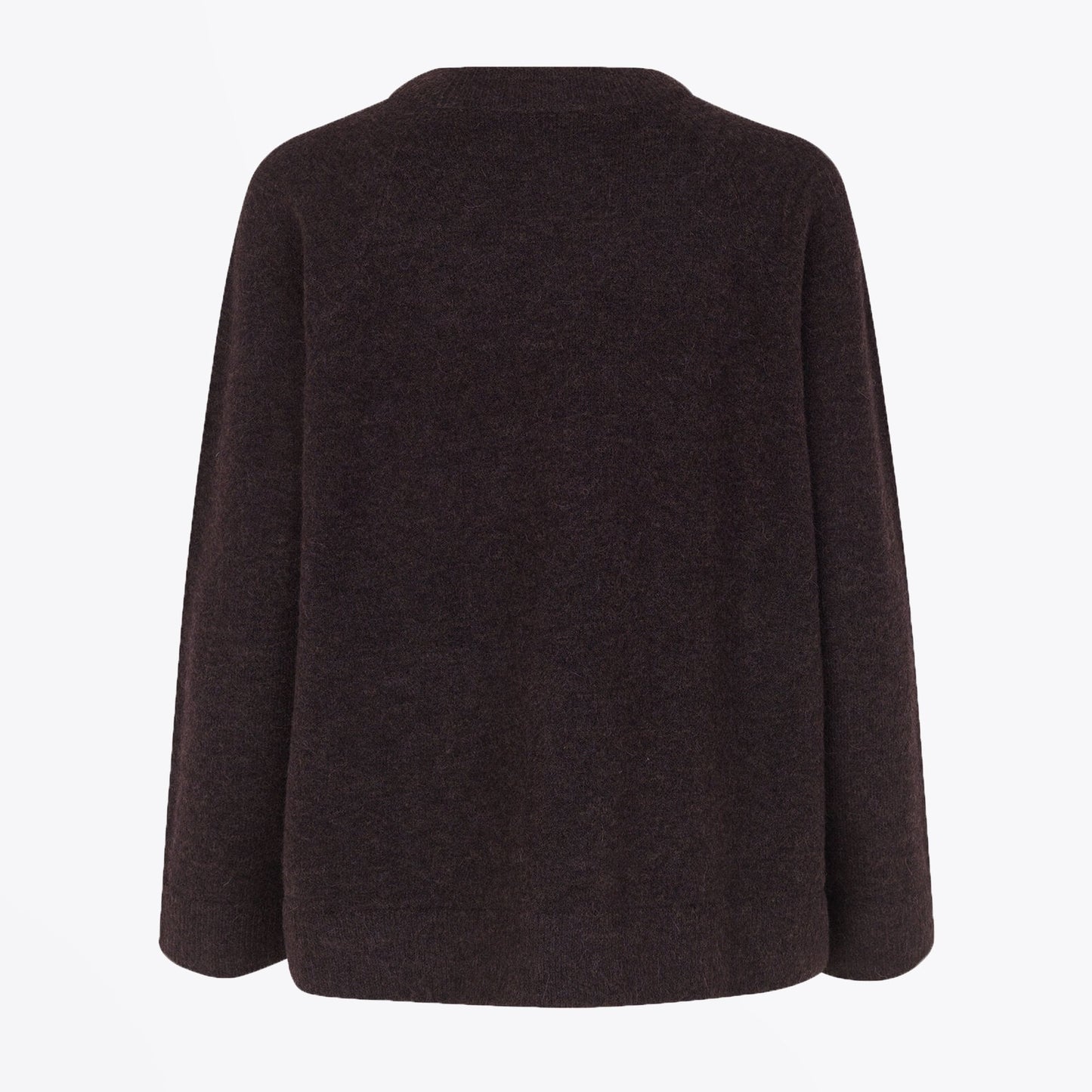 - Alpaca-Blend Knitted Pullover - Brown