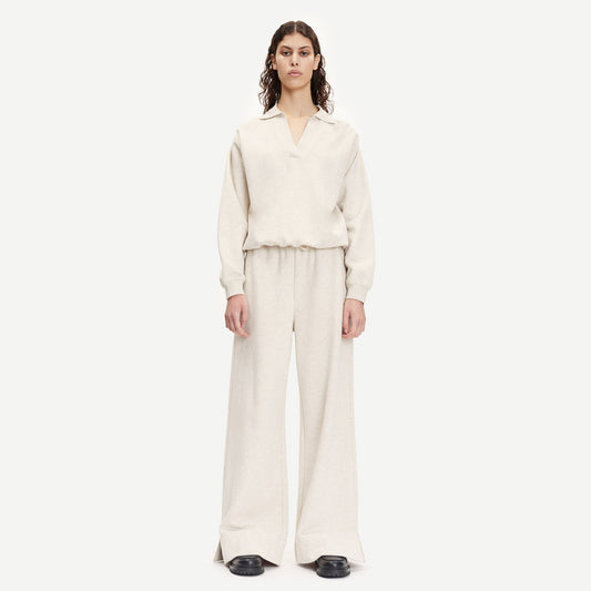 - Wide-Leg Jersey Trousers - Off-White