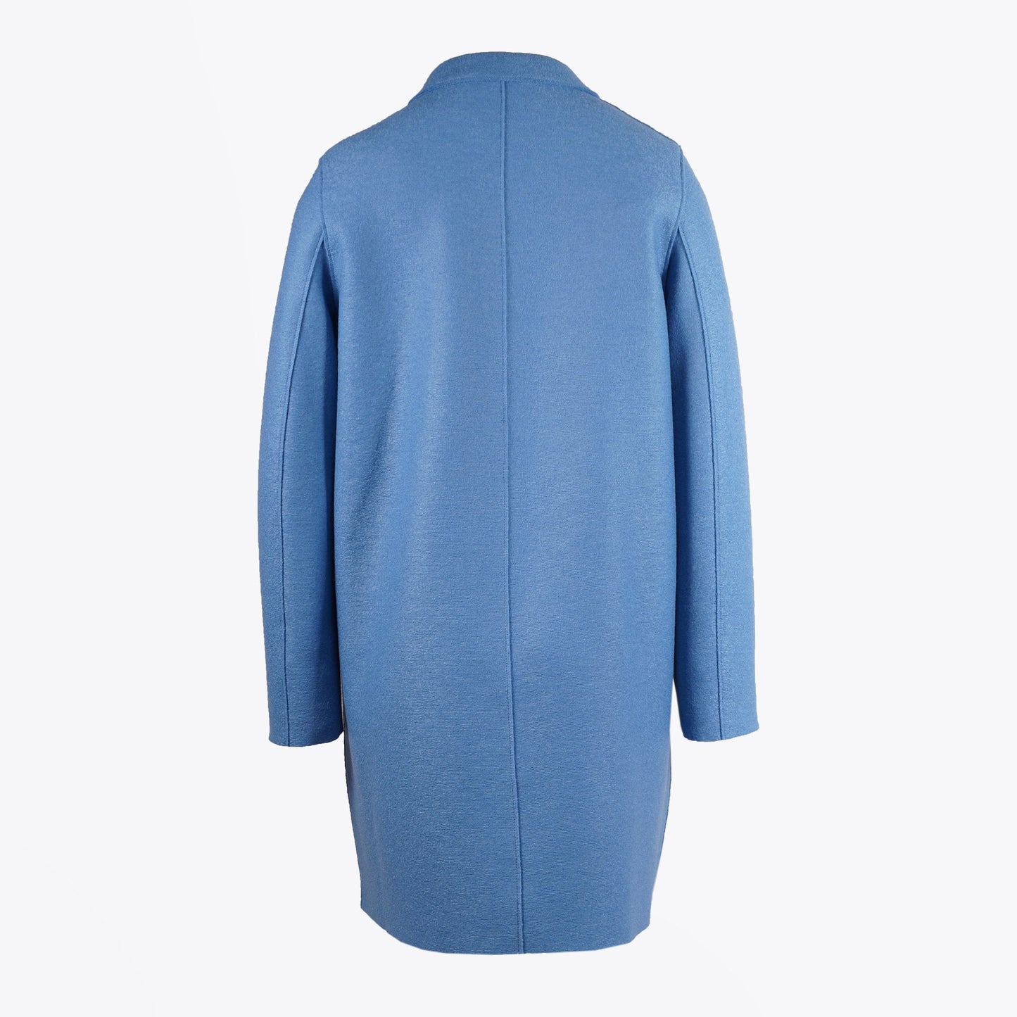 - Pressed Wool Boxy Coat - Blue
