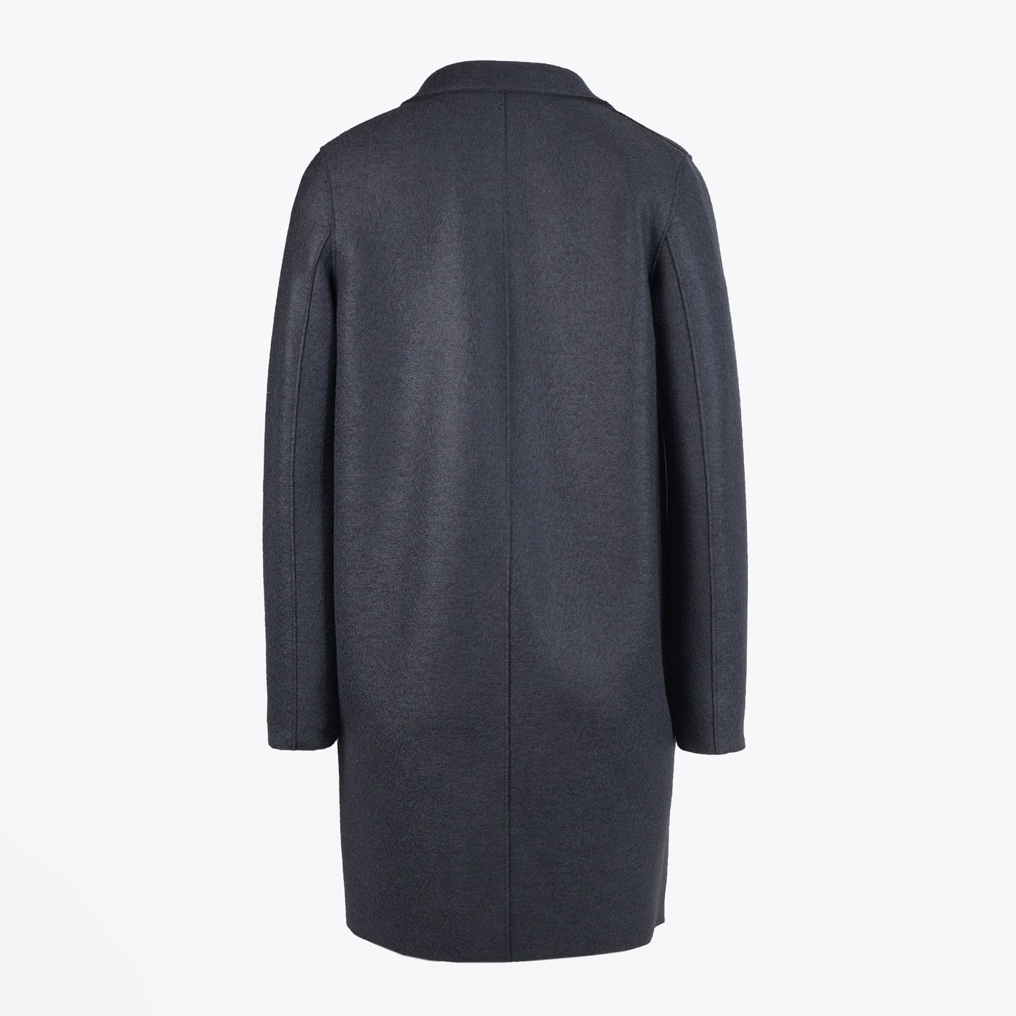 - Pressed Wool Boxy Coat - Charcoal