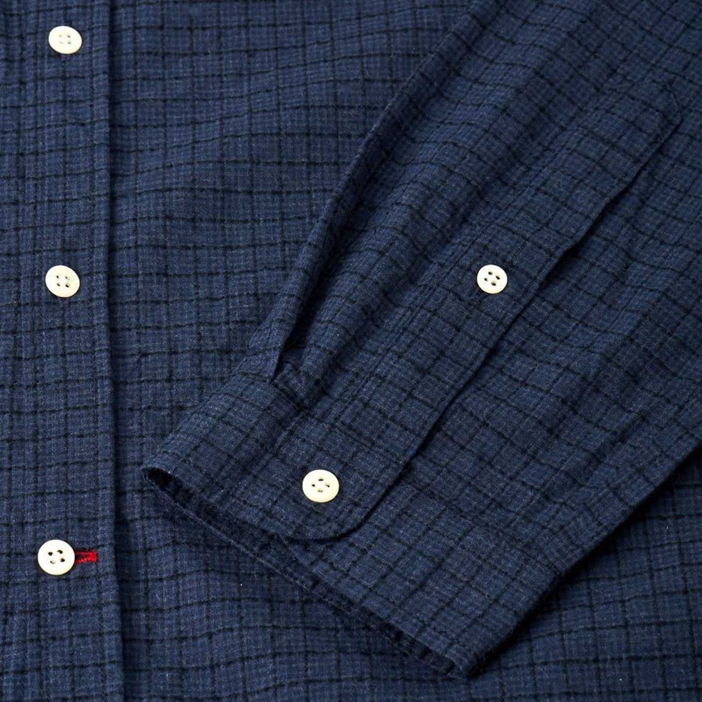 - Clerkenwell - Micro Check Print Shirt - Navy