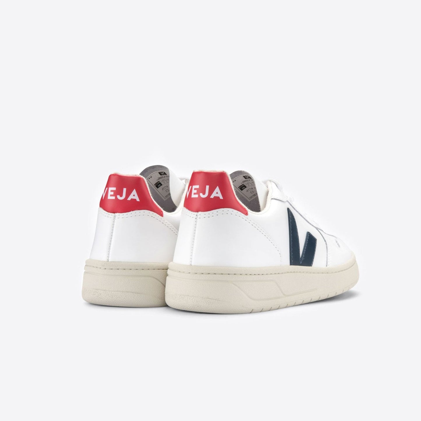 Leather V-10 Sneakers - White/Red/Navy
