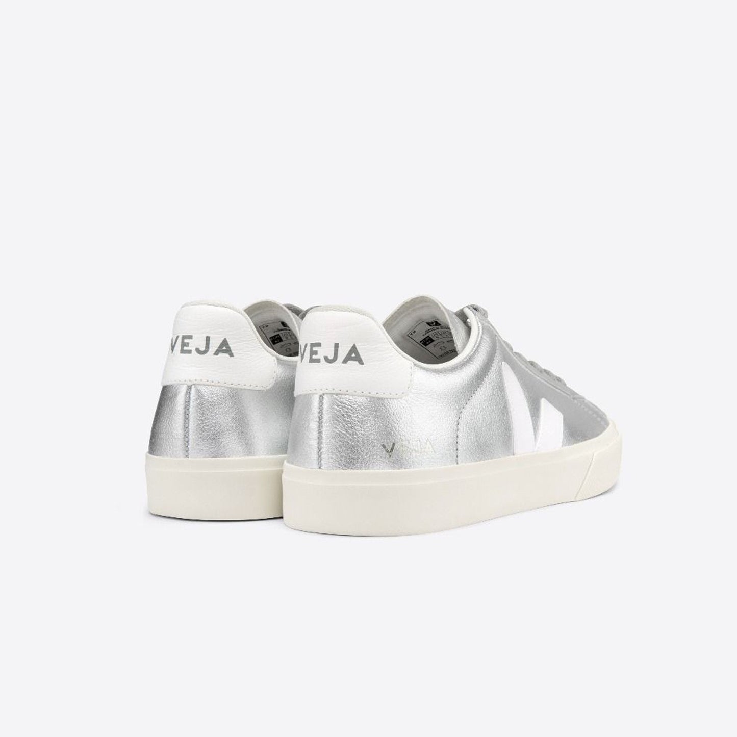 - ChromeFree Leather Campo Sneakers - Silver/White