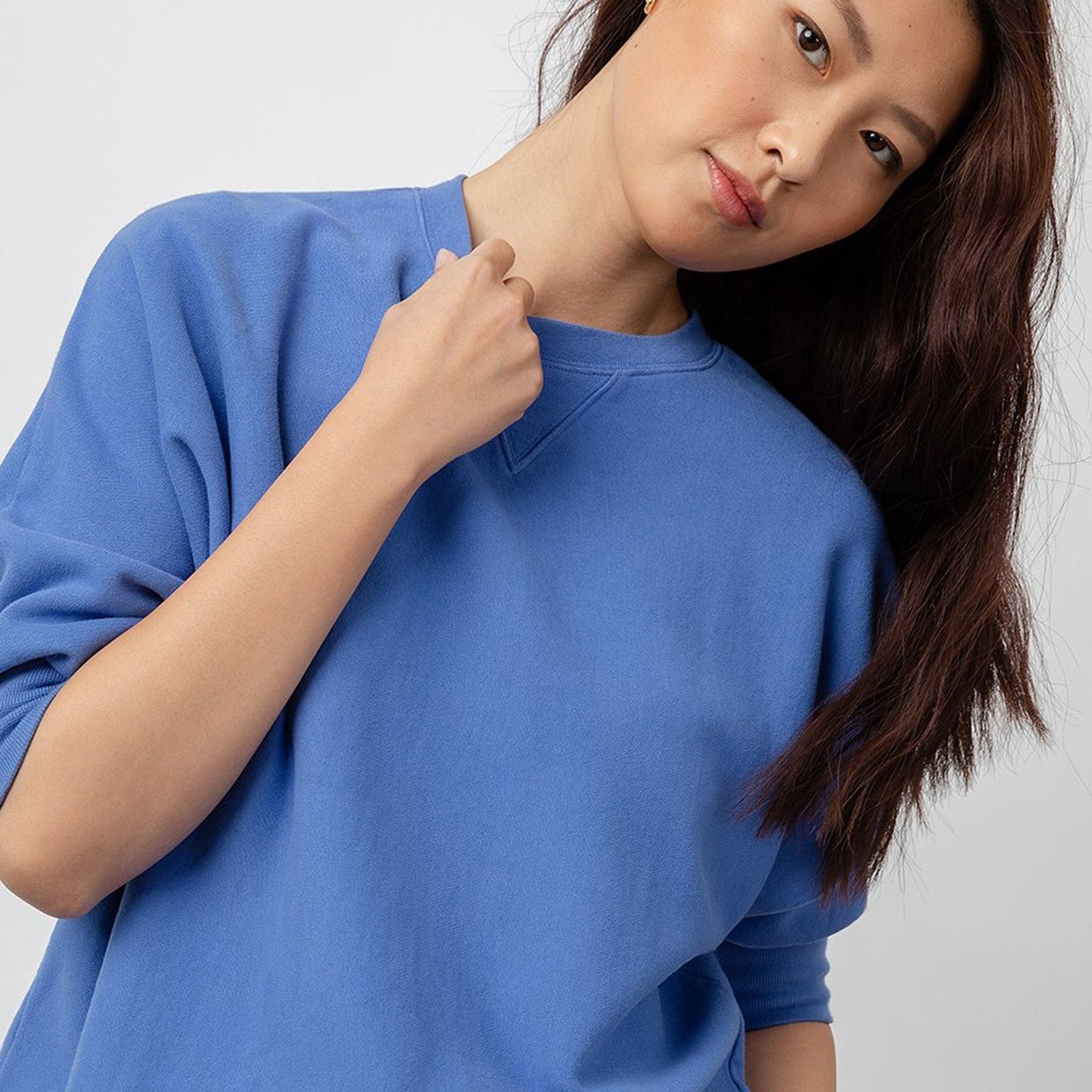 - Annie - Brushed Fleece Sweatshirt - Blue