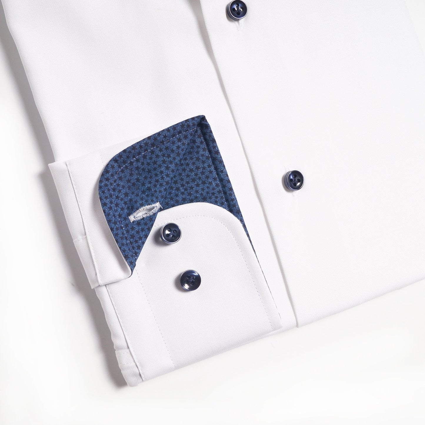 - Blue Star Trim Insert Shirt - White
