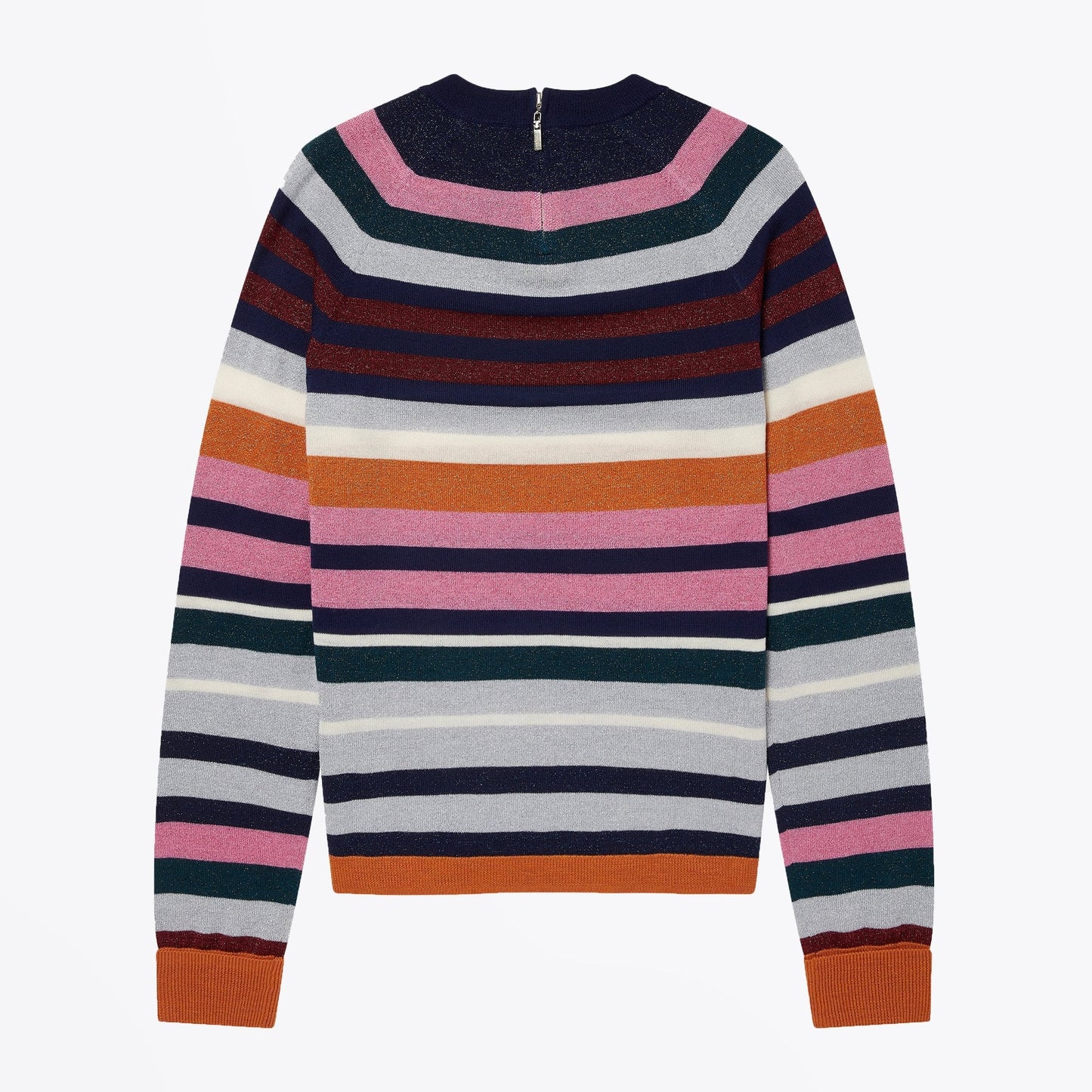 Glitter Stripe Wool-Blend Sweater - Red/Multi