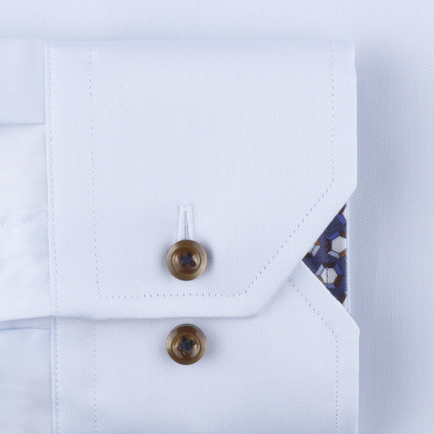 - Slimline Contrast Inlay Shirt - Light Blue