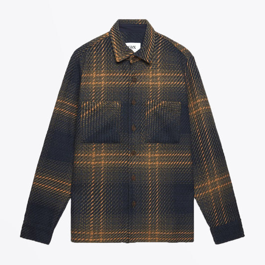 - Whiting - Windowpane Overshirt - Navy/Khaki