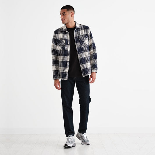 - Whiting - Plaid Overshirt - Navy/White