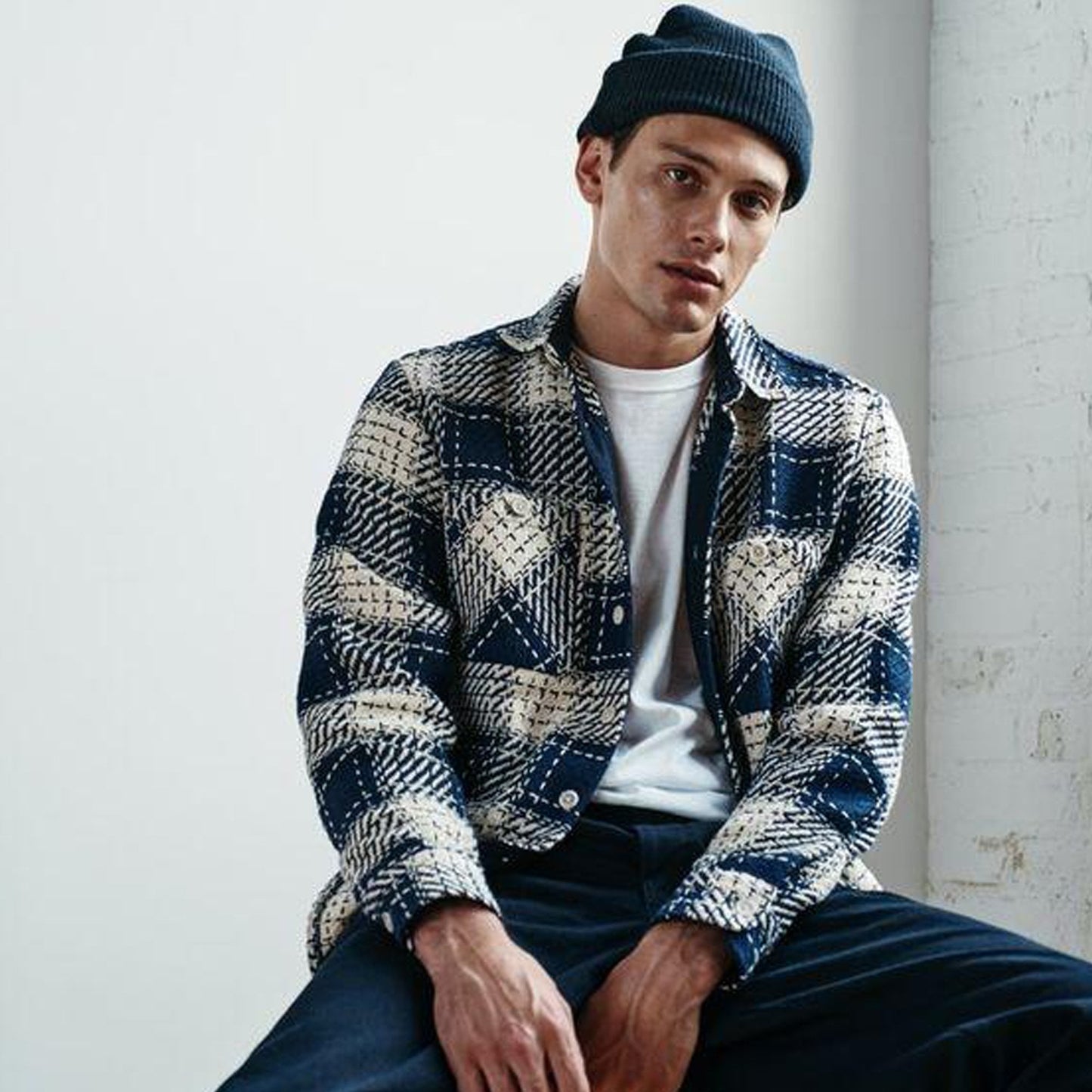 - Whiting - Plaid Overshirt - Navy/White