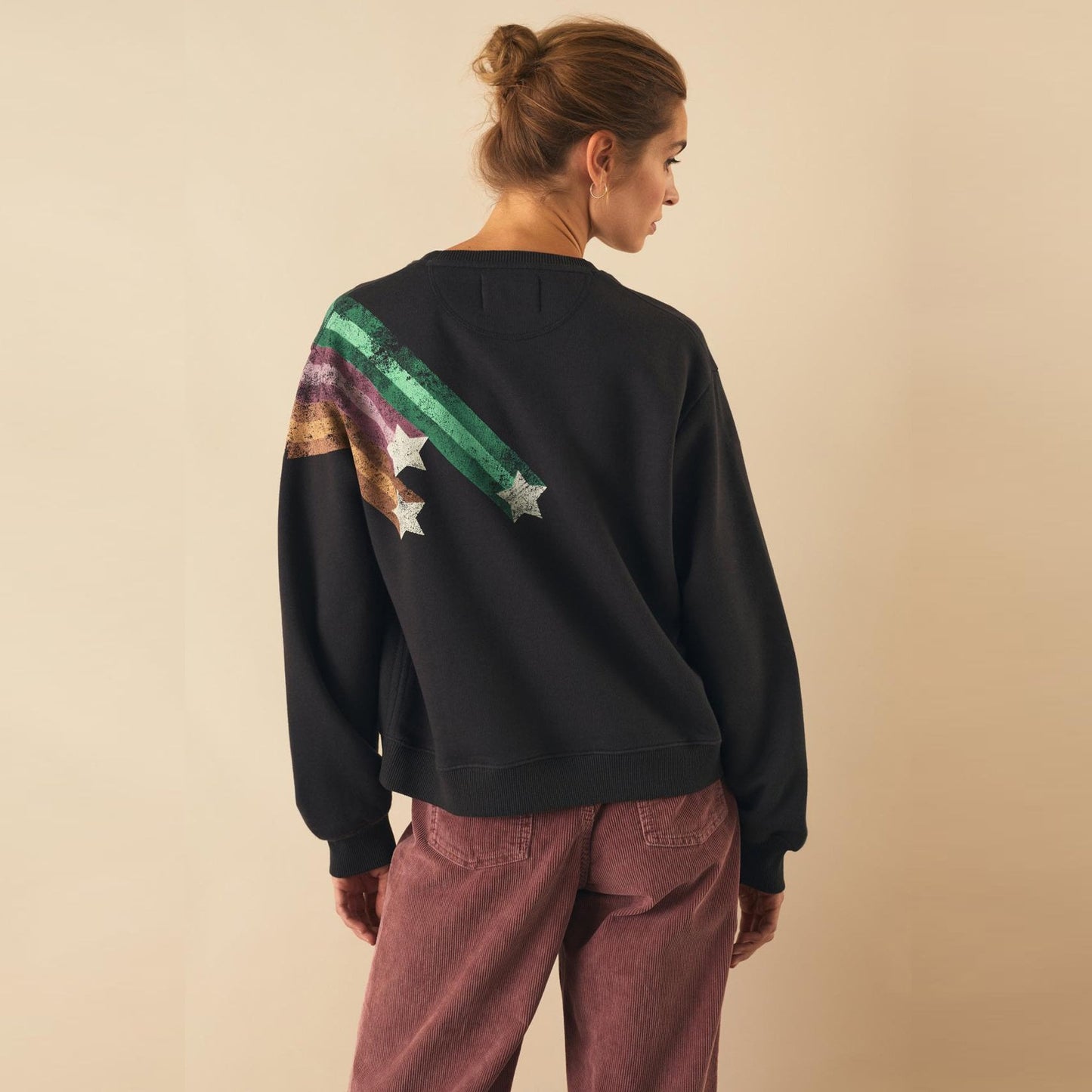 - Star Print Sweater - Black