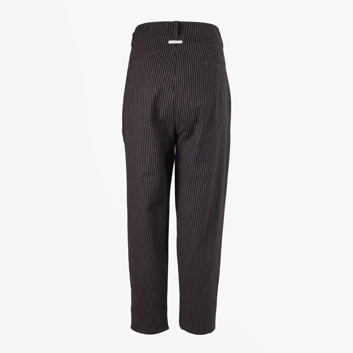 Mony - Pinstripe Trousers - Black/Caramel