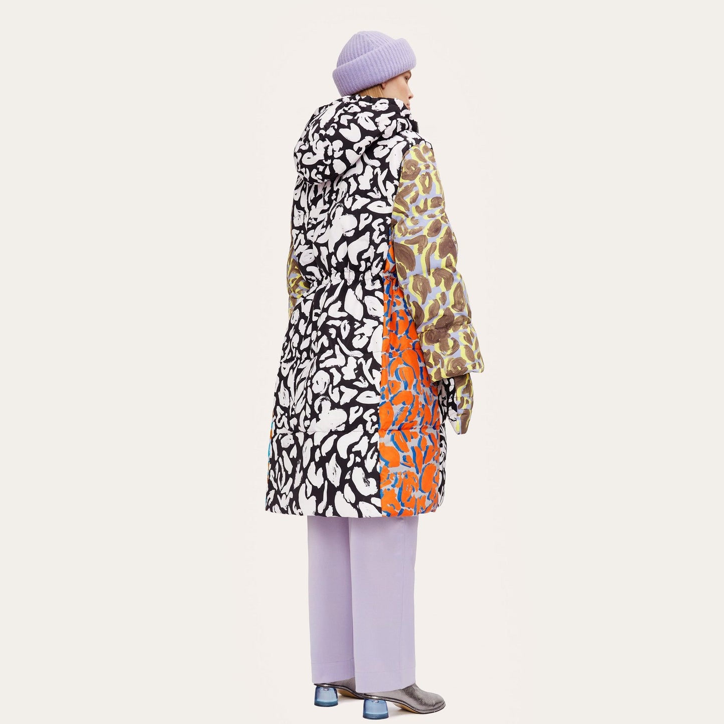 - Oak - Abstract Leaf Padded Coat - Multi