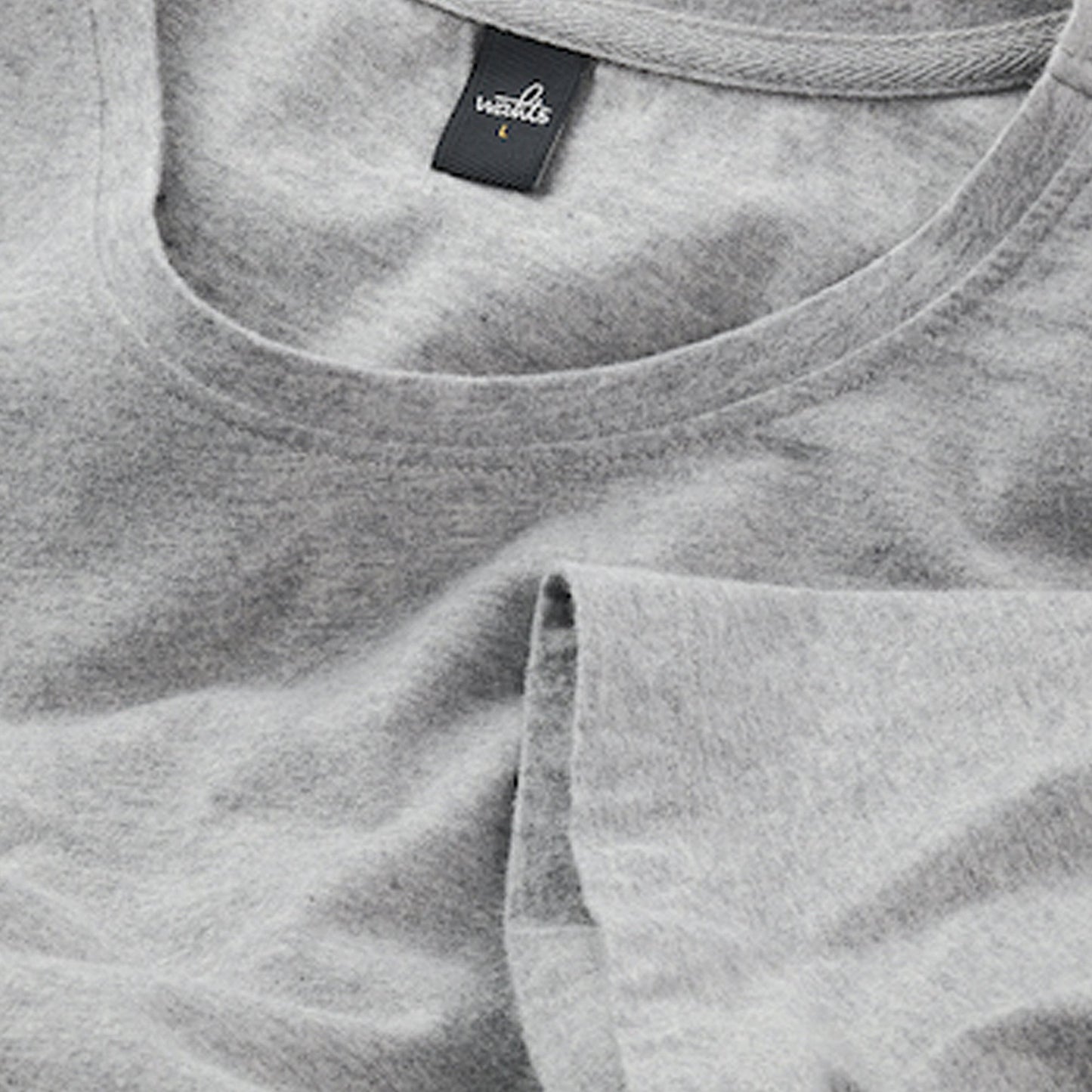 - Woods - Crew Neck T-shirt - Mid Grey Melange