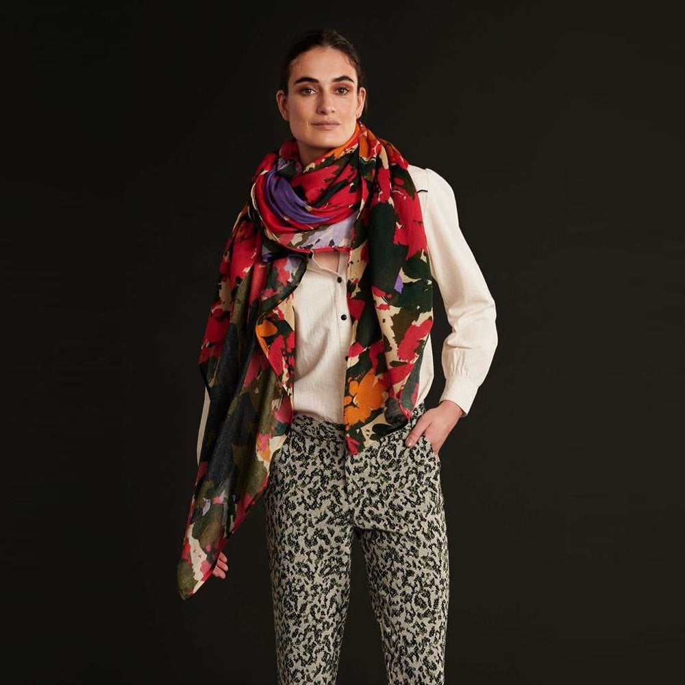 - Abstract Floral Shawl - Pink/Multi