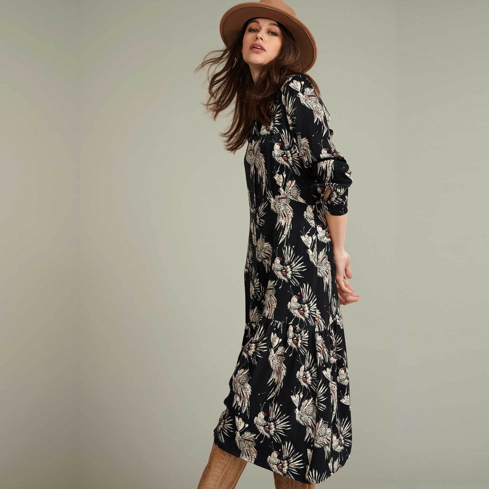 - Paradise Birds Dress - Black