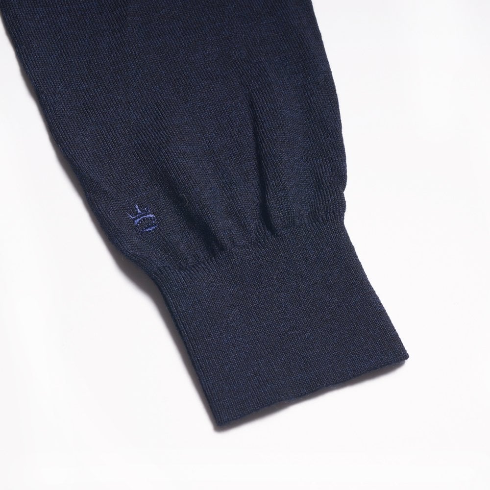 Merino Crew Neck Knit Sweater - Navy