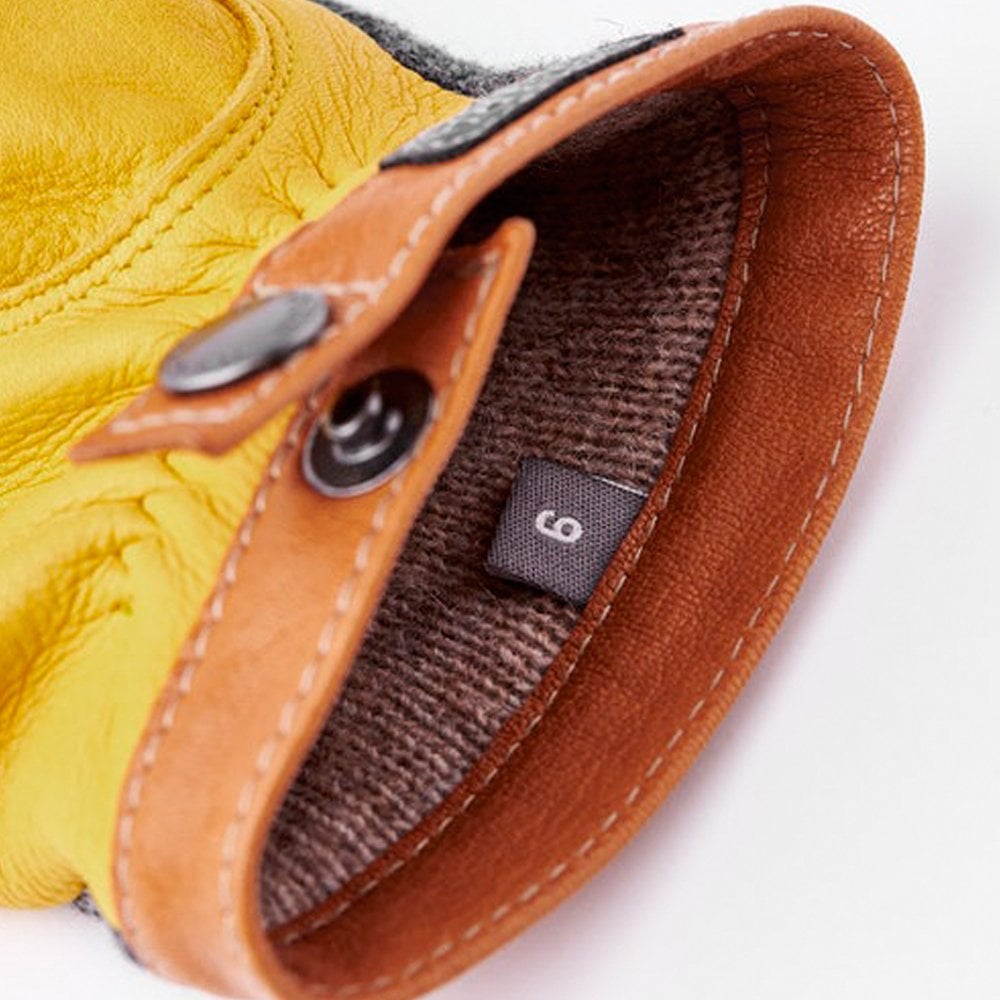 - Deerskin Wool Tricot Gloves - Yellow